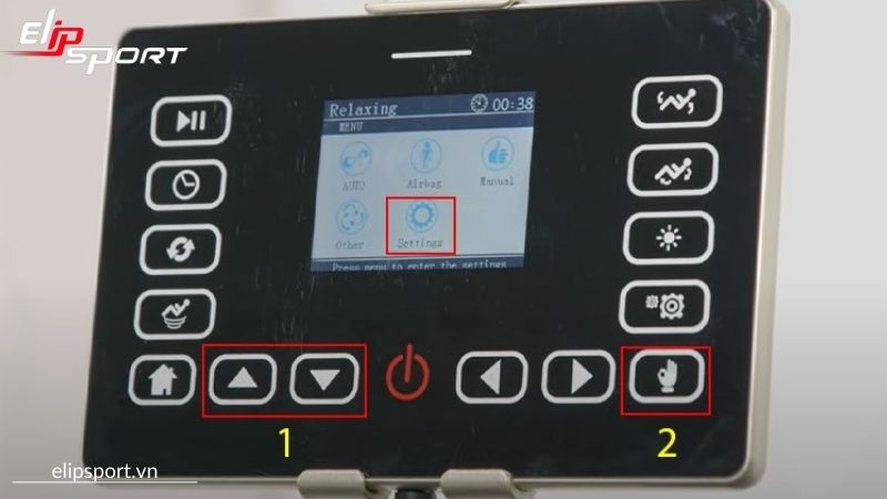 Chọn biểu tượng Settings trên máy