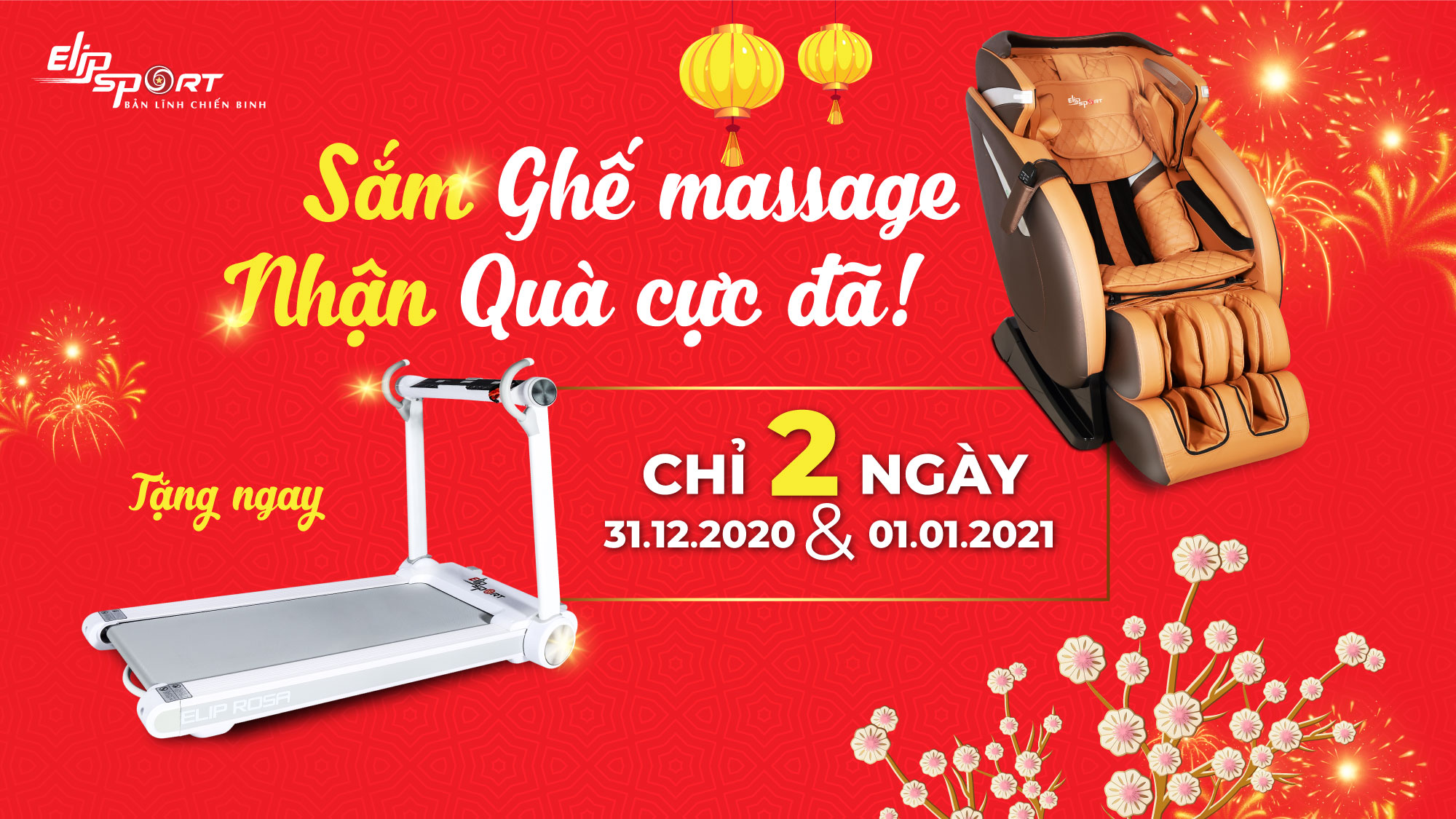 Mua ghế massage tặng máy chạy bộ ELIP