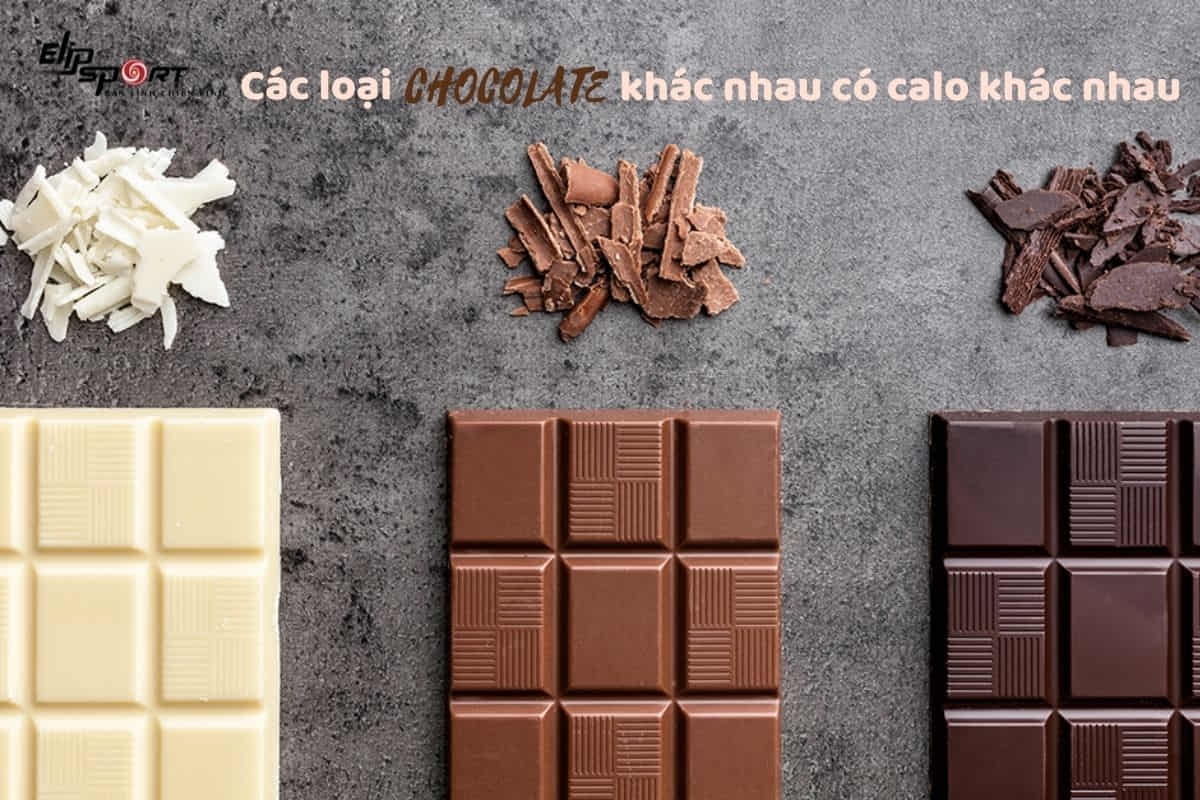 hàm lượng calo khác nhau trong các loại chocolate khác nhau