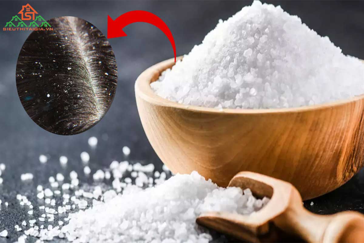 cách trị gàu bằng muối