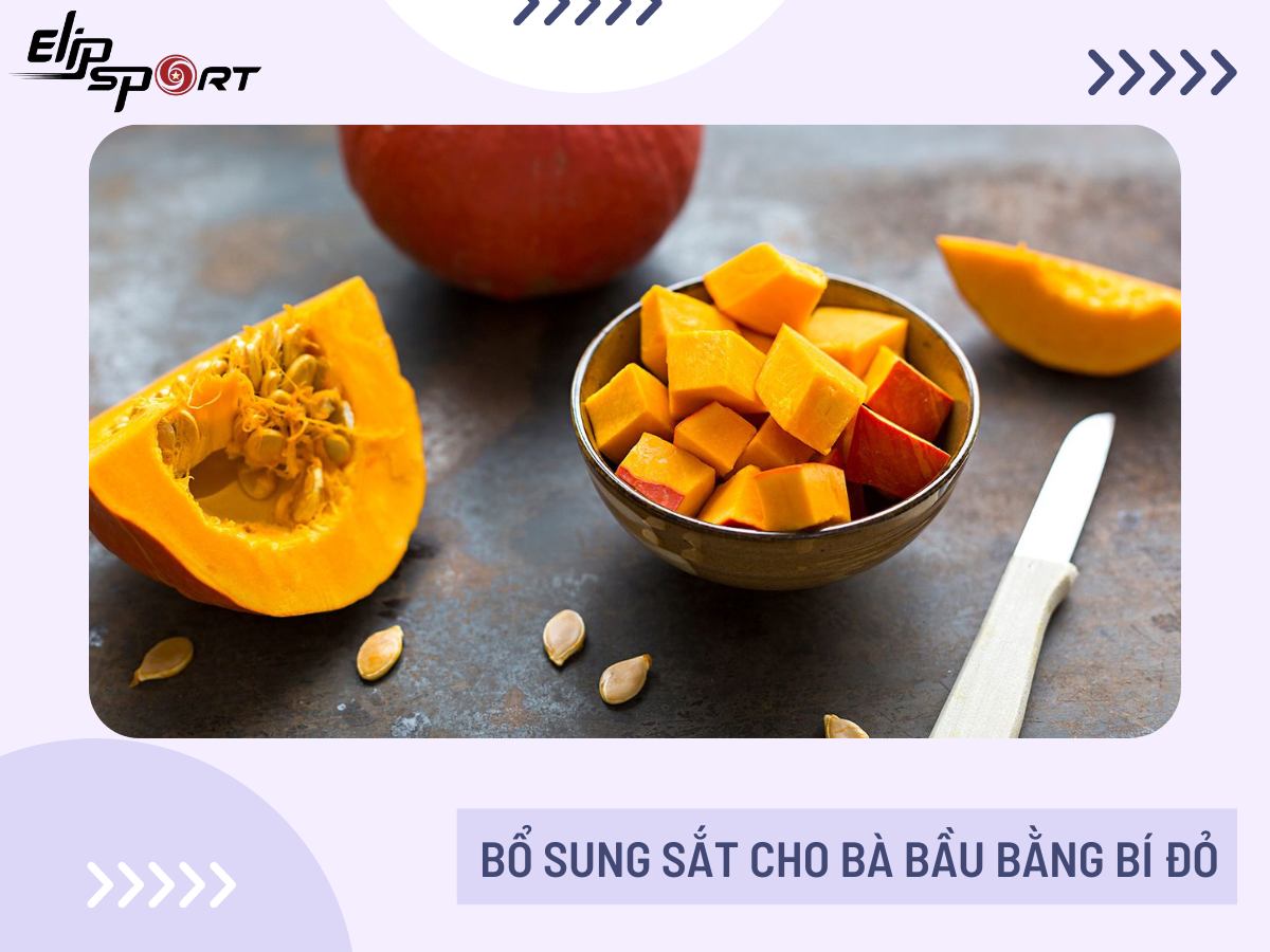 Bổ sung sắt cho bà bầu bằng bí đỏ