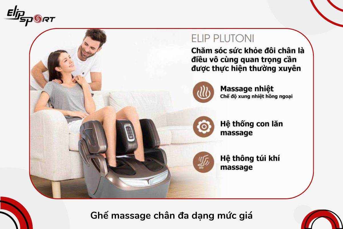Ghế massage chân đa dạng mức giá