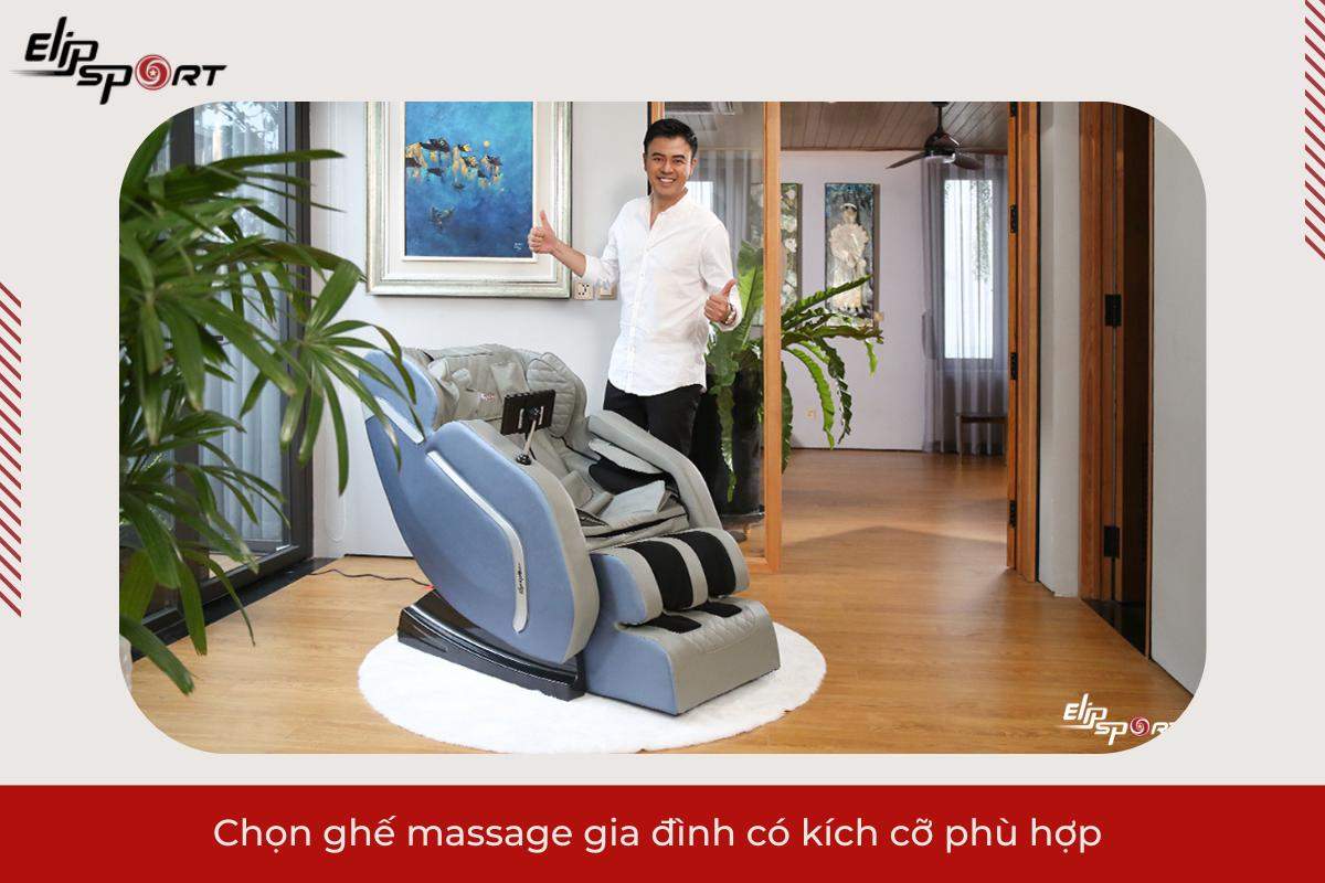 Chọn ghế massage gia đình có kích cỡ phù hợp 