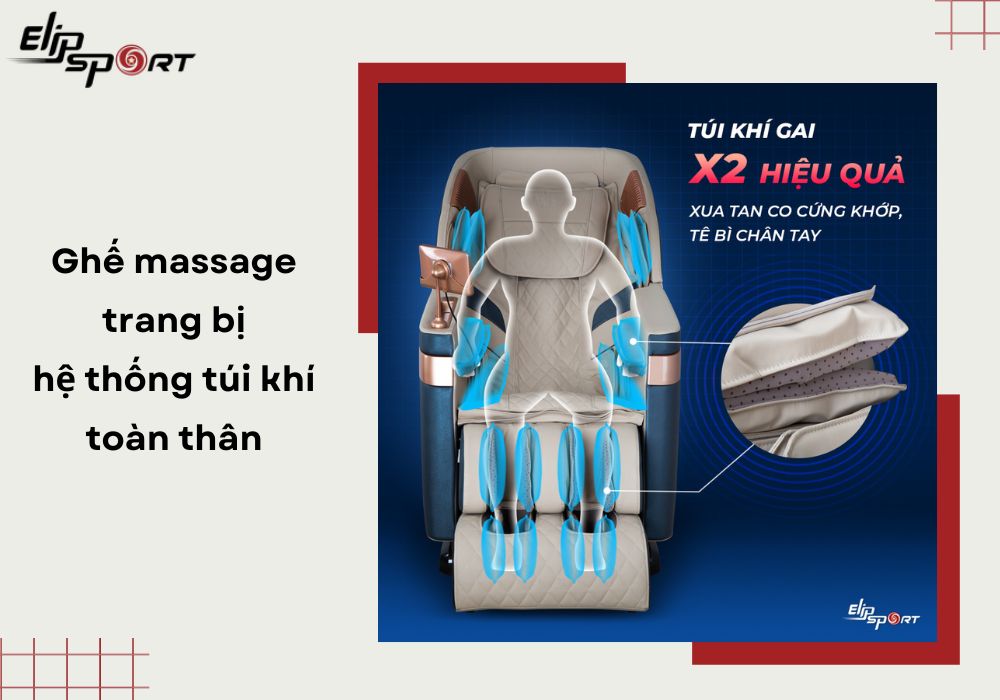 Ghế massage có hệ thống túi khí toàn thân