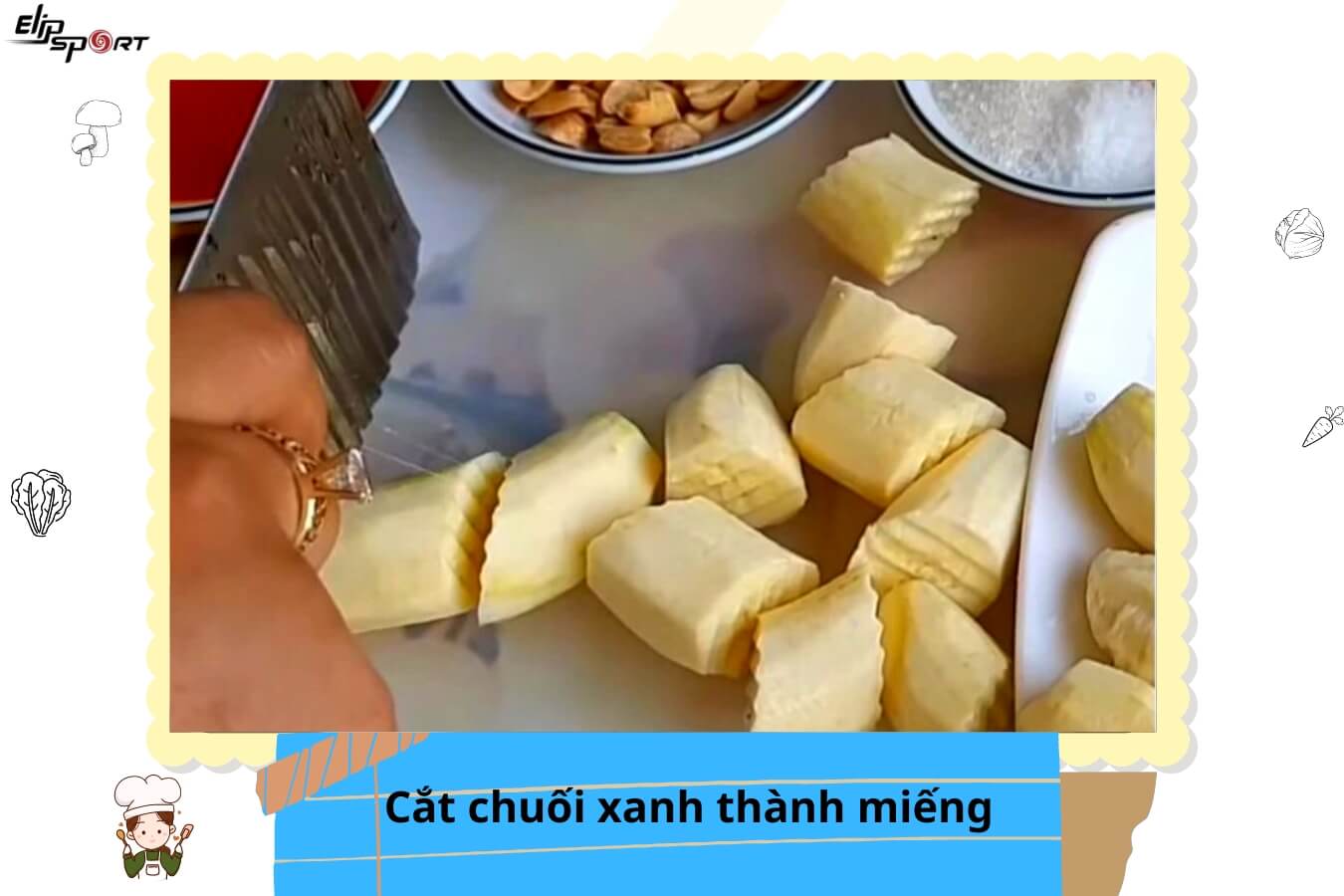nấu cà ri chuối xanh chay