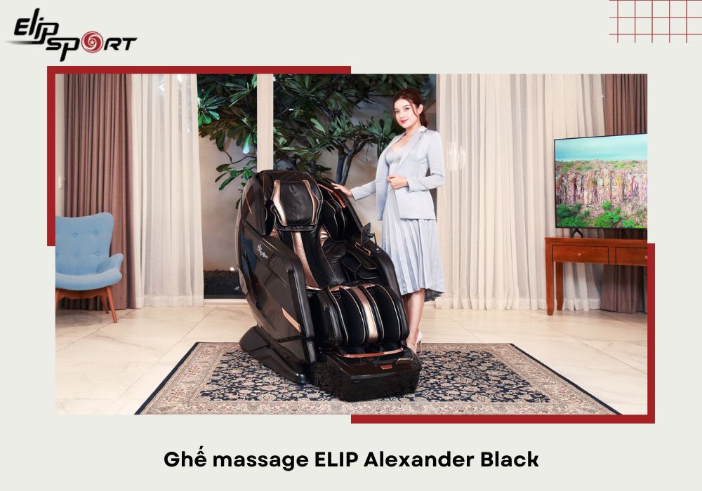 Ghế massage thương gia ELIP Alexander Black