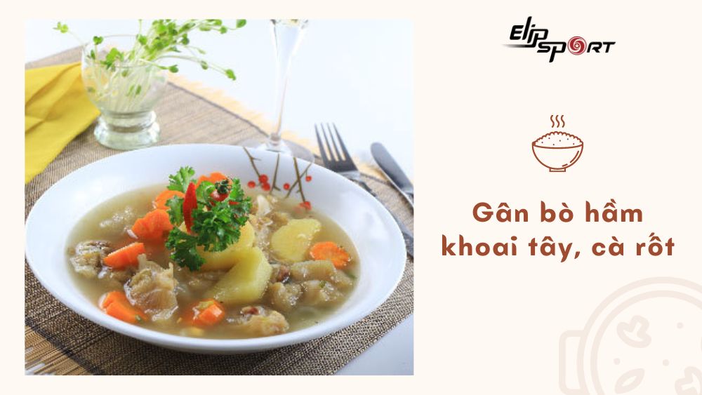 Gân trườn hầm khoai tây, cà rốt