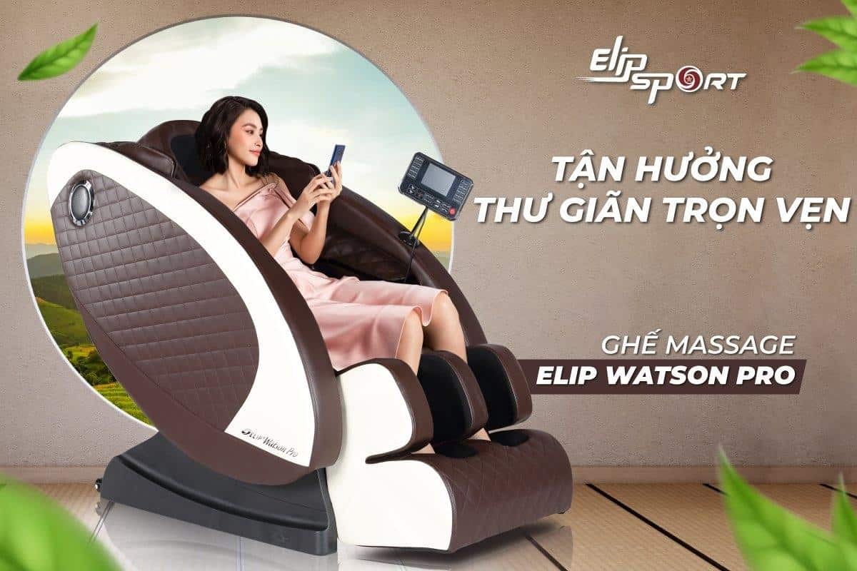 Ghế massage trả góp ELIP Watson Pro (AI, Ion âm)