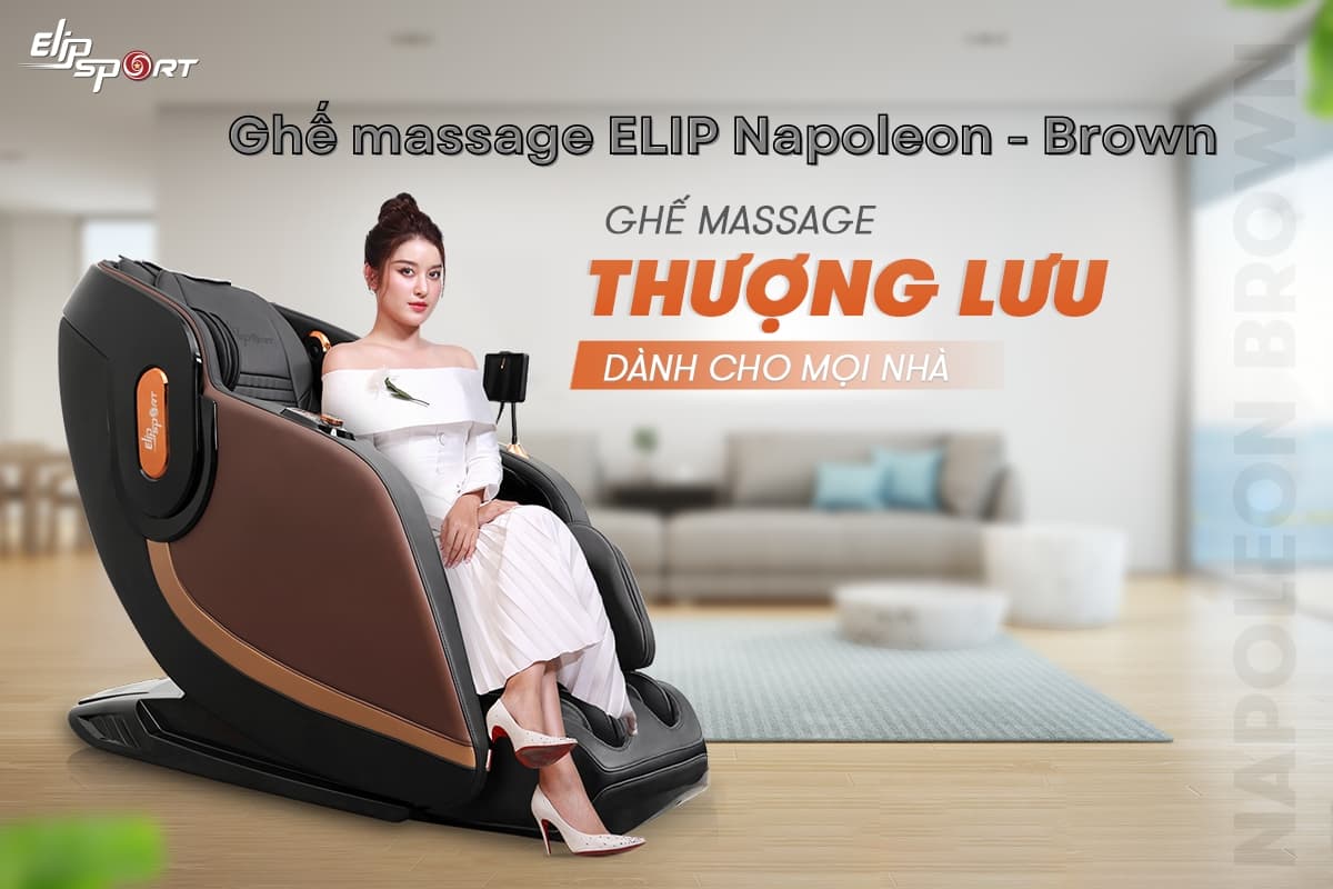 Ghế massage ELIP Napoleon - Brown