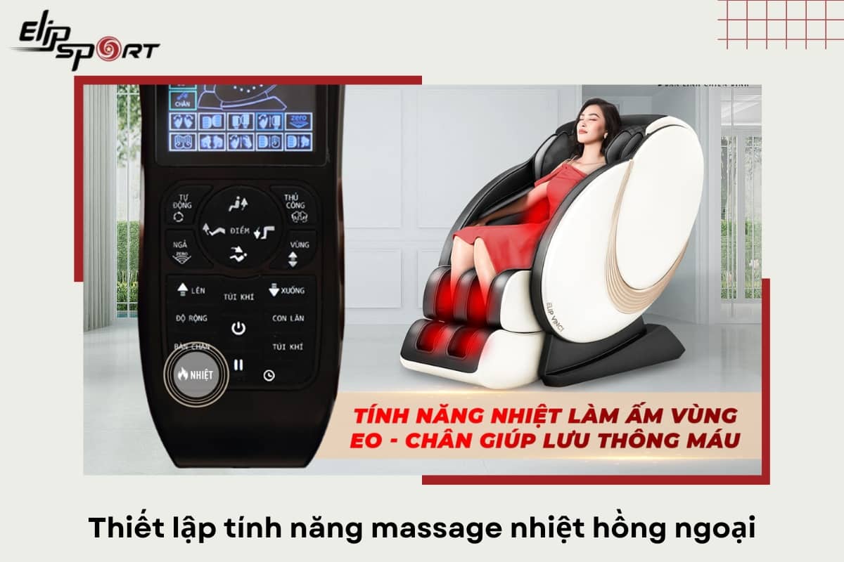 Kiểm soát và đặt lại nhiệt độ của ghế massage