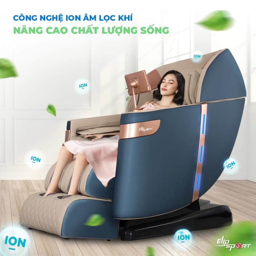 Tác dụng của ion âm trên ghế massage