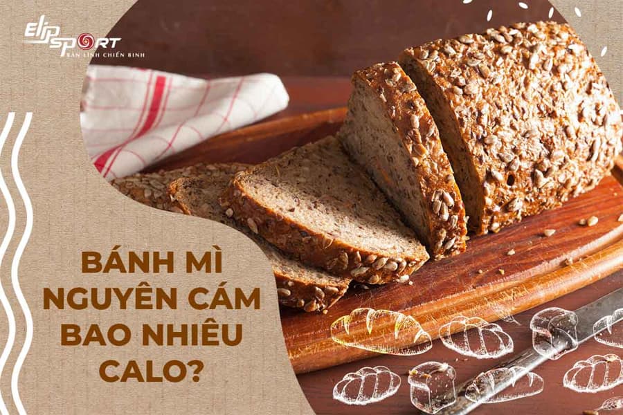 Calo trong bánh mì nguyên cám khá thấp, chiếm chưa đến 200 kcal cho 100g bánh mì