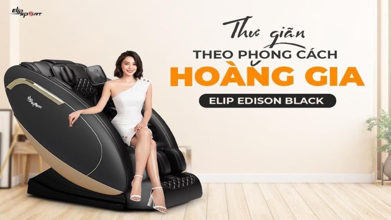 Ghế massage ELIP Edison Black trưng bày thanh lý