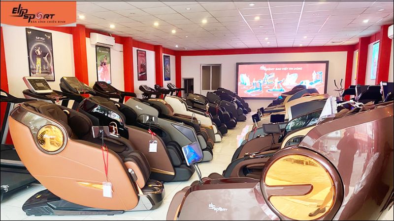 Khu vực trưng bày ghế massage tại cửa hàng ghế massage Bắc Giang