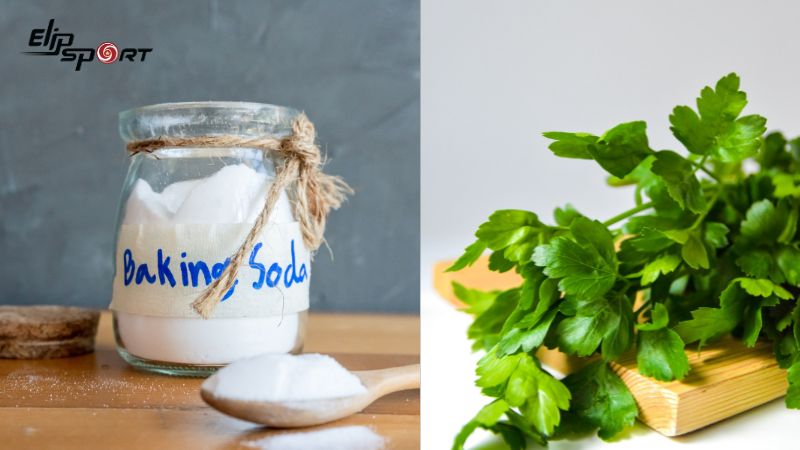 Baking soda với rau mùi tây