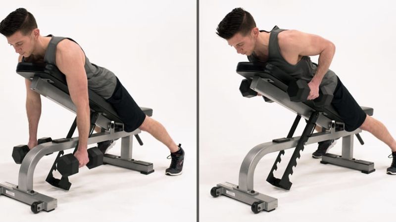 Bài Incline Bench Two Arm Dumbbell Row