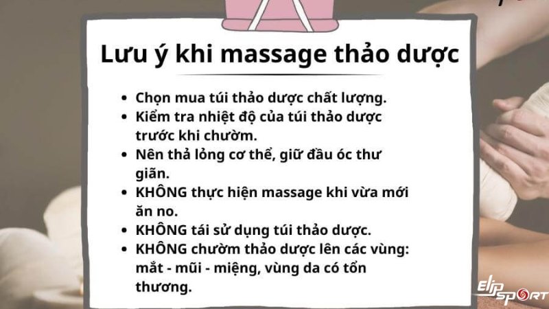 Lưu ý quan trọng khi massage thảo dược