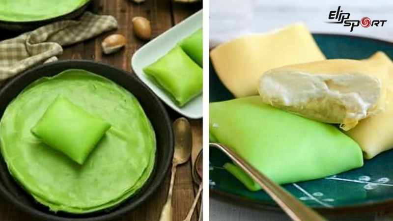 Crepe sầu riêng lá dứa có màu xanh đẹp mắt