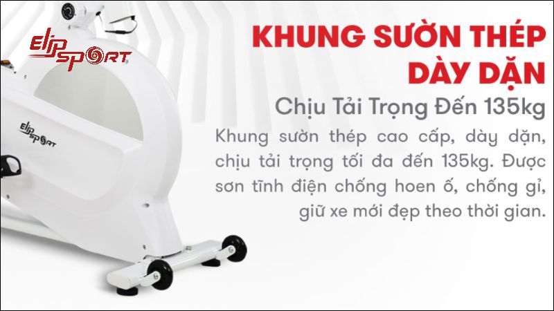 Xe đạp tập Elip với khung sườn thép chắc chắn, chịu tải trọng lớn