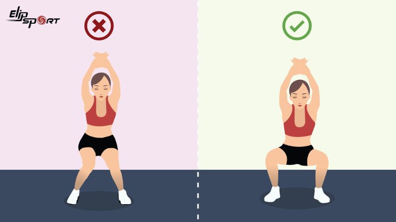 Lỗi tư thế Squat hai đầu gồi chụm vào nhau