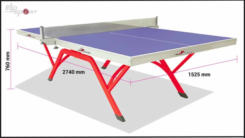 kích thước 2.74m x 1.525m x 76cm