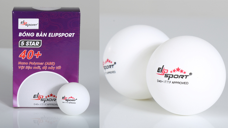 Bóng thi đấu bóng bàn ELIPSPORT 5 Star có cầu tạo bằng nhựa dẻo cao cấp