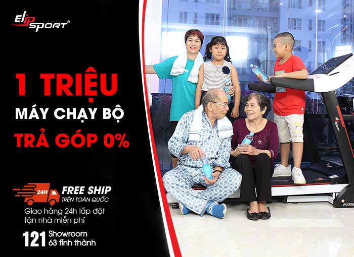 Elipsport cung cấp 1 triệu máy chạy bộ trả góp 0%, giao hàng miễn phí tại 121 showroom