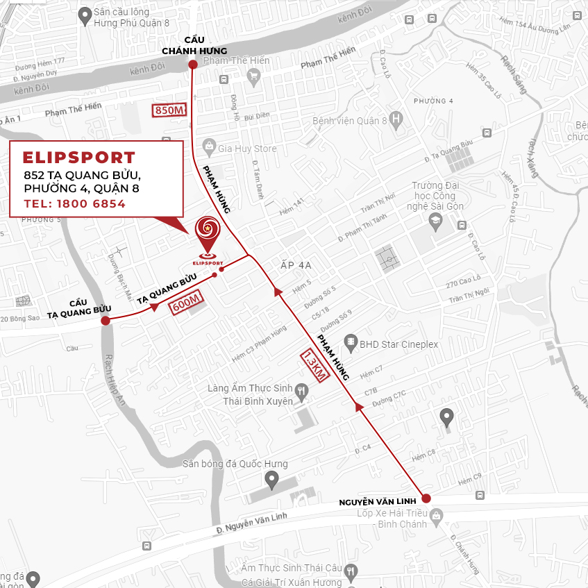 Bản đồ chi nhánh Elipsport Quận 8 (Khai trương 08/03)