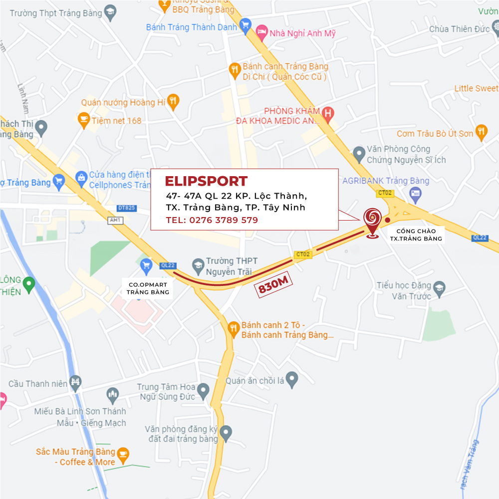 Bản đồ chi nhánh Elipsport Trảng Bàng - Tây Ninh