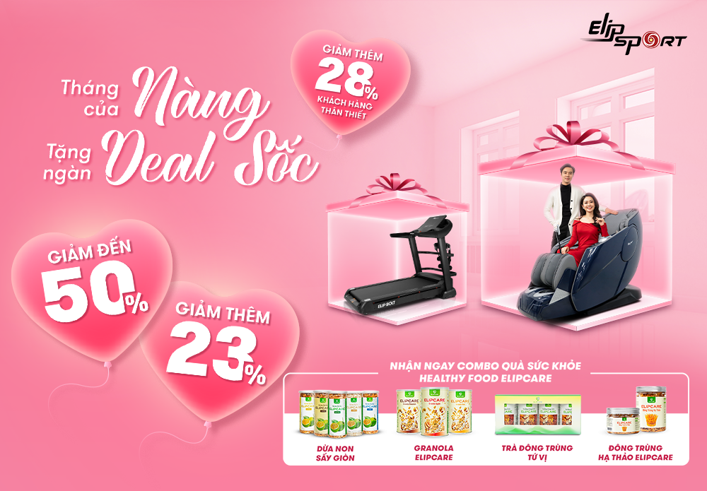 THÁNG CỦA NÀNG - TẶNG NGÀN DEAL SỐC: ELIPSPORT GIẢM ĐẾN 50%, GIẢM THÊM 28% - ảnh 1