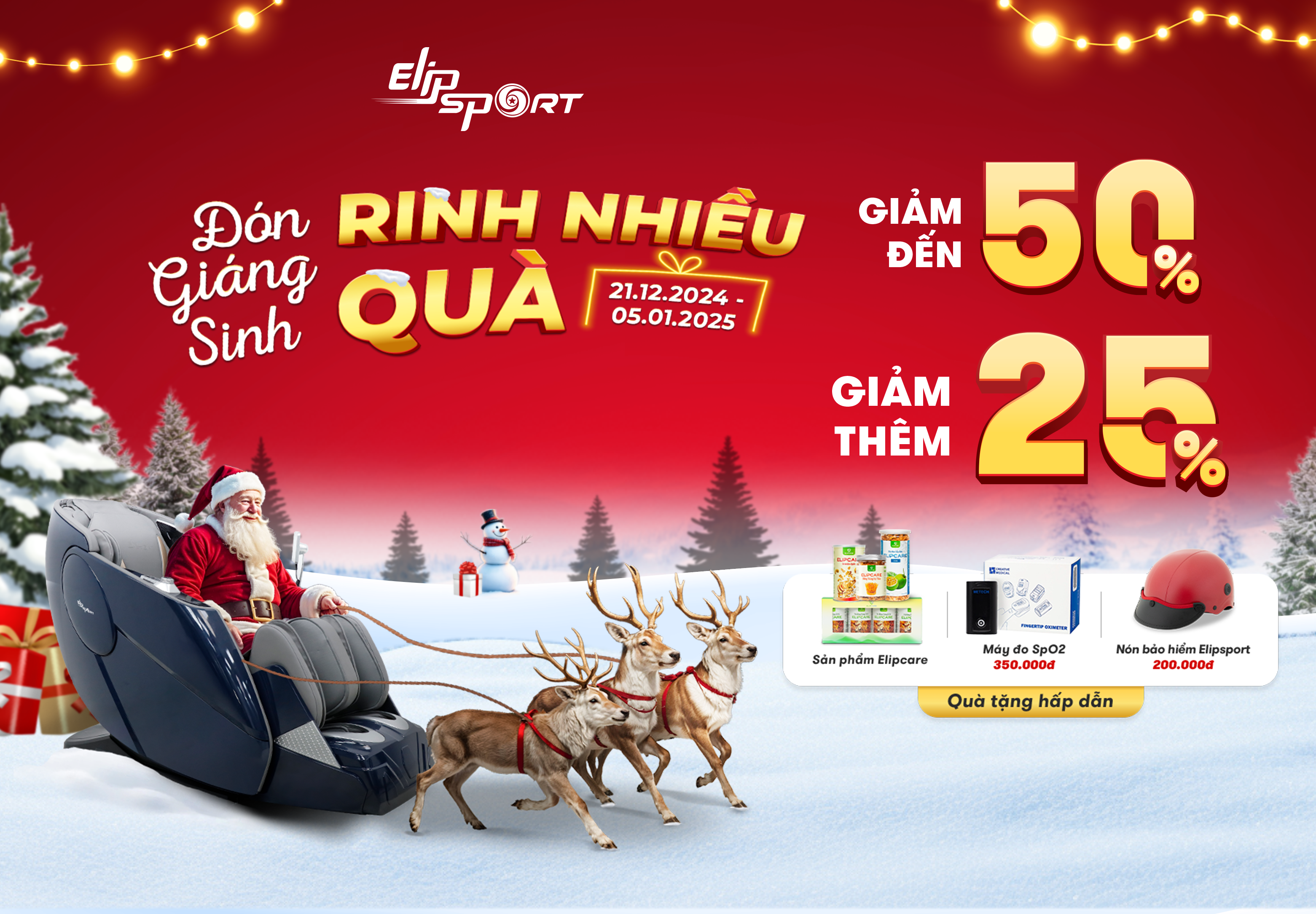 ĐÓN GIÁNG SINH - RINH NHIỀU QUÀ: GIẢM 50%, GIẢM THÊM 25%