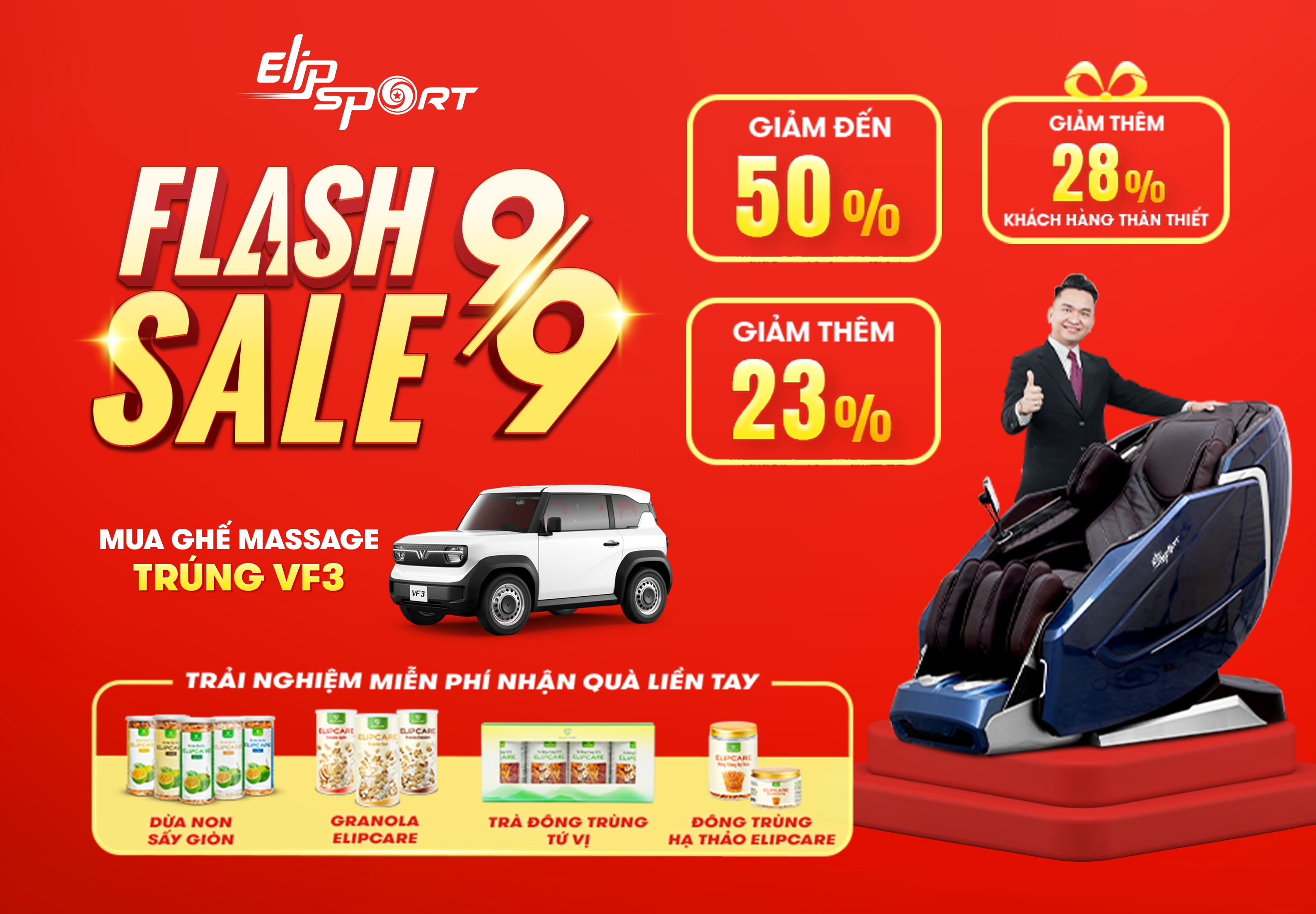 FLASH SALE 9/9 - ELIPSPORT GIẢM ĐẾN 50%, GIẢM THÊM 28%