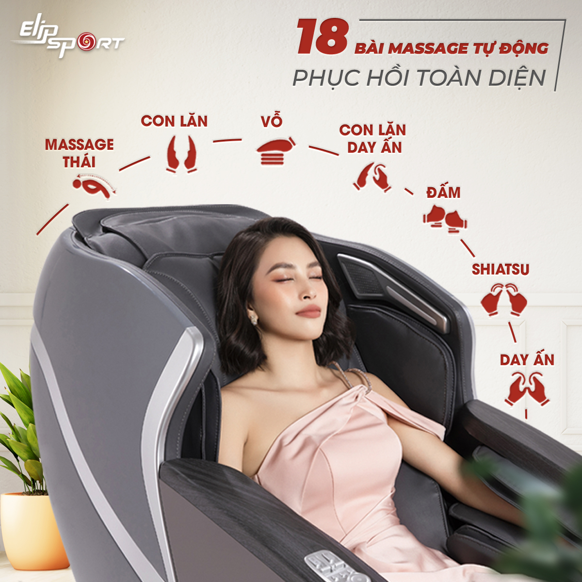 Khám phá chế độ Quick massage trên ghế massage ELIP Alexander - ảnh 6