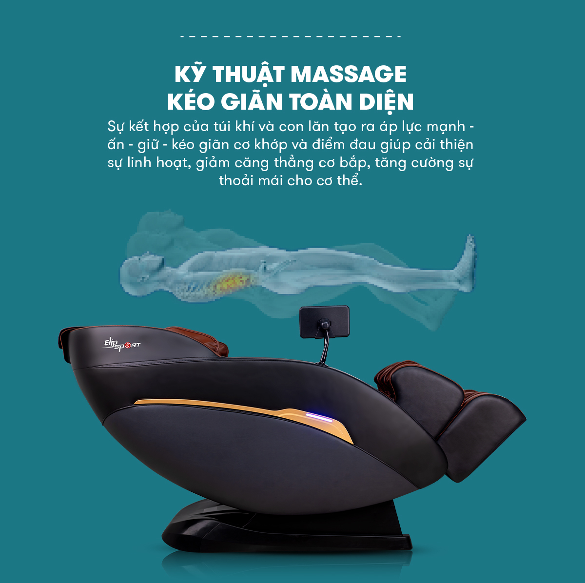 ghế massage elip e3 new sạc không dây