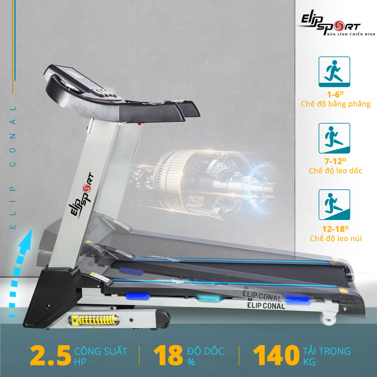 Máy chạy bộ đơn năng ELIP Conal